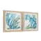 Set of 2 Blue Sea Grass Eclectic Botanical Wall Decor, 29" x 29"